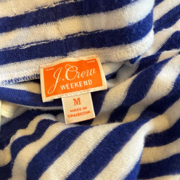 J. Crew Striped Blue and White Terry Mini Skirt - Picture 3 of 3